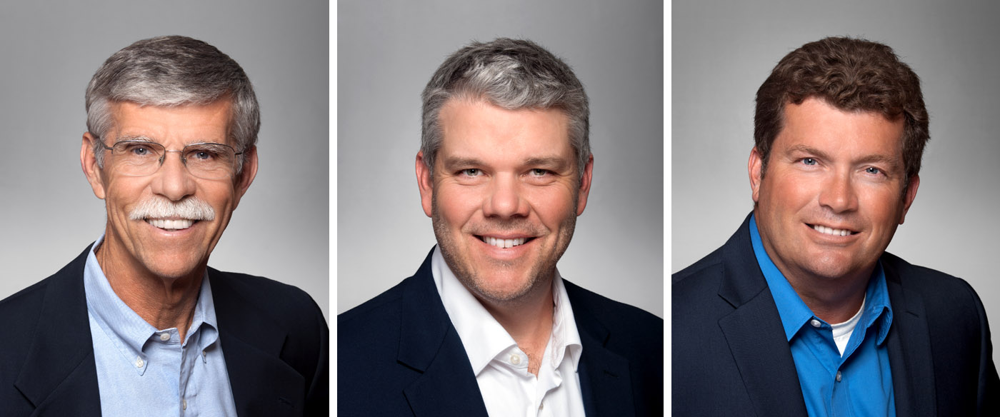 Headshots with Baker-Peterson LLC owners, Steve Baker, Dan Baker, and Ron Peterson